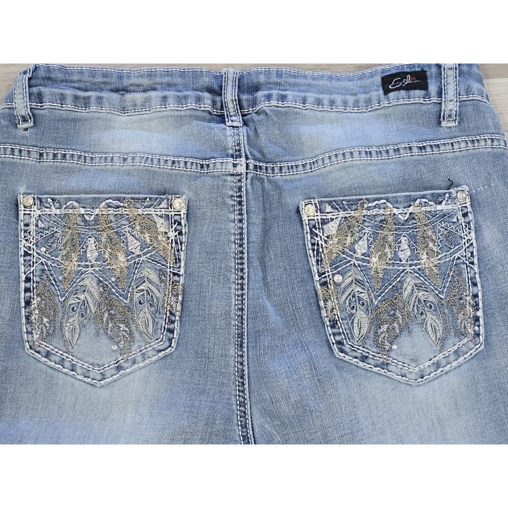 Earl Jean Women's Size 14 Slim Bootcut Jeans Embellished Rhinestone Pockets Y2K - Picture 11 of 11